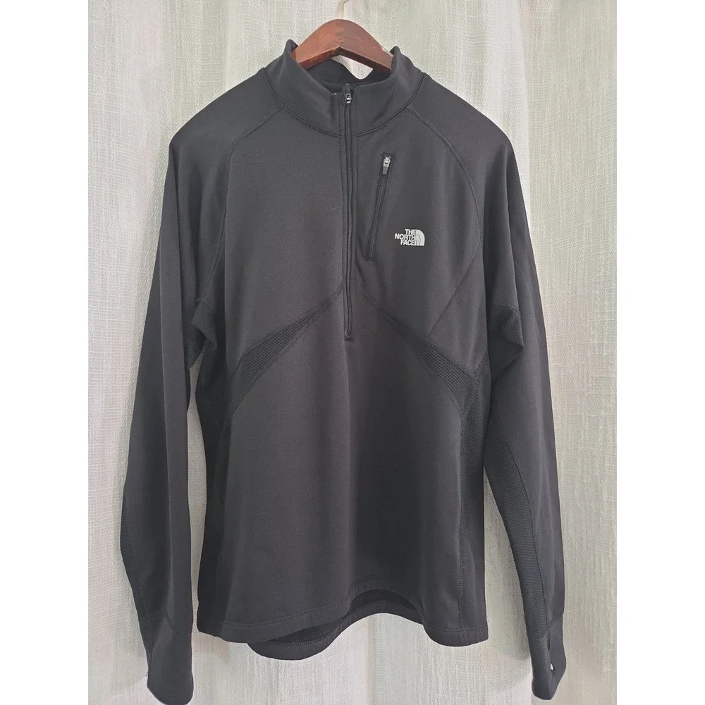 The North Face Flight Series Black 1/4 Zip Pullover Size Medium Thumb Holes